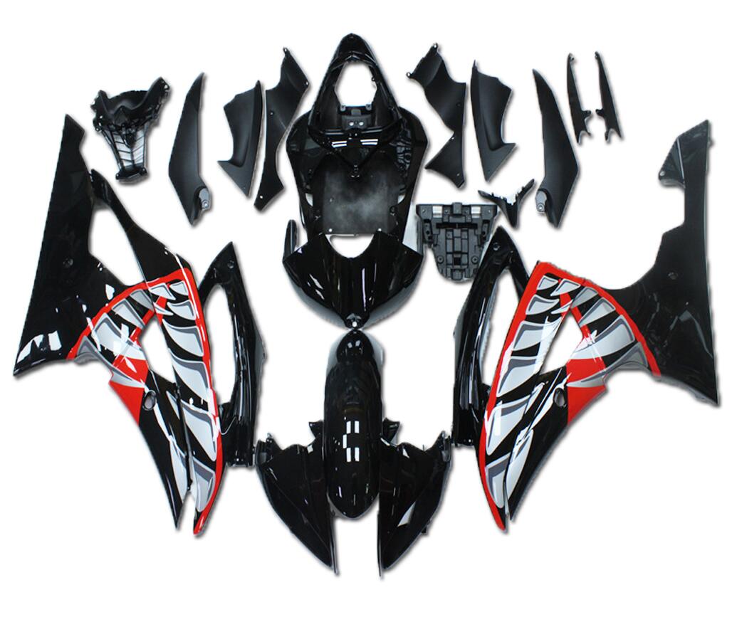 NT Fairing Fit for Yamaha 2008-2016 YZF-R6 N134- Black Red Shark | ABS Injection