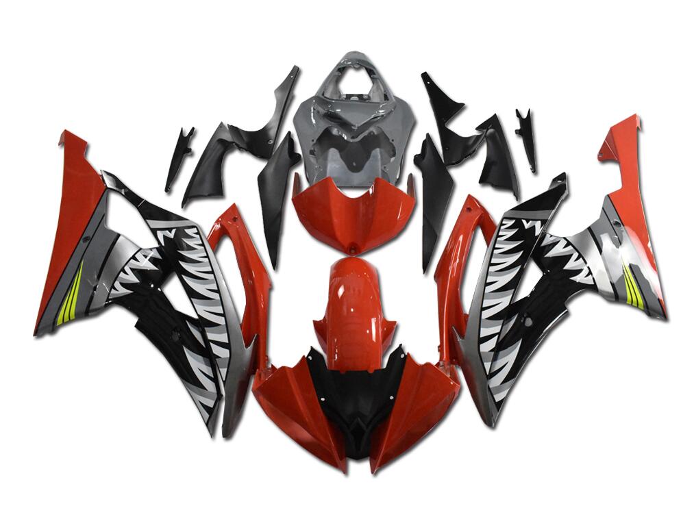 NT Fairing Fit for Yamaha 2008-2016 YZF-R6 N140- Red Gray Shark | ABS Injection