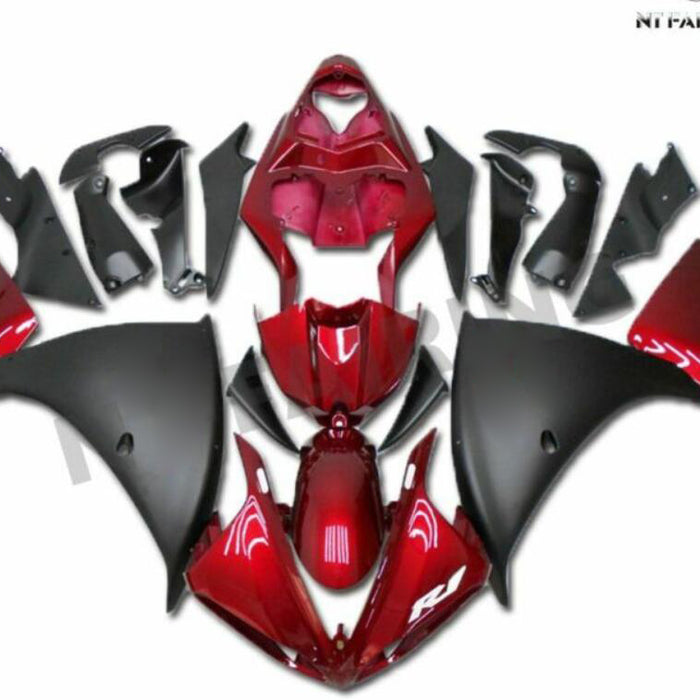 US STOCK NT Aftermarket Injection ABS Plastic Fairing Fit for YZF R1 2009-2011 Red Black N001 Available in CA