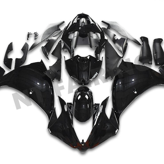 US STOCK NT Aftermarket Injection ABS Plastic Fairing Fit for YZF R1 2012-2014 Black N025 Available in CA