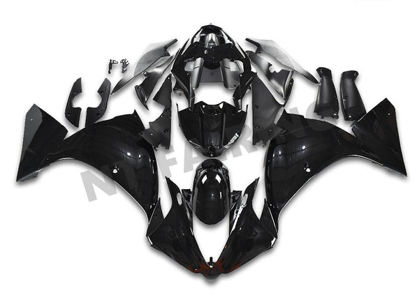 US STOCK NT Aftermarket Injection ABS Plastic Fairing Fit for YZF R1 2012-2014 Black N025 Available in CA