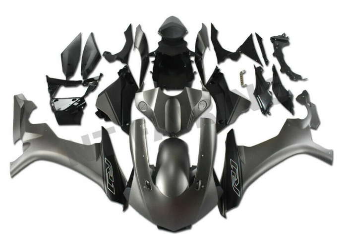 US STOCK NT Aftermarket Injection ABS Plastic Fairing Fit for YZF R1 2015-2019 Gray Black N036 Available in CA