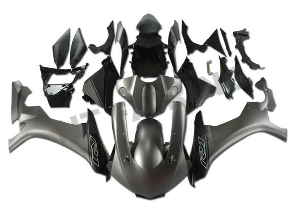 US STOCK NT Aftermarket Injection ABS Plastic Fairing Fit for YZF R1 2015-2019 Gray Black N036 Available in CA