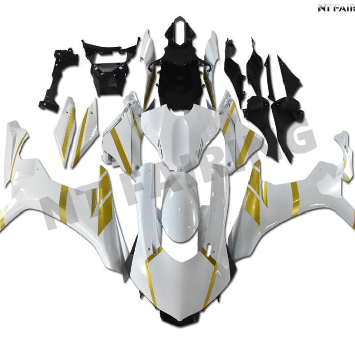 NT Aftermarket Injection ABS Plastic Fairing Fit for YZF R1 2015-2019 White Gold N037