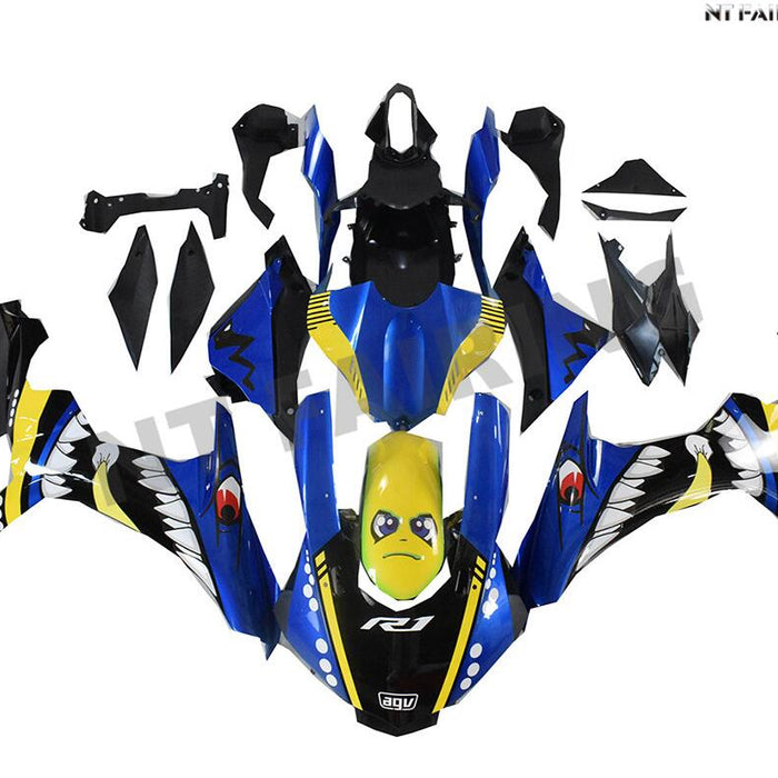 NT Aftermarket Injection ABS Plastic Fairing Fit for YZF R1 2015-2019 Blue Shark N040