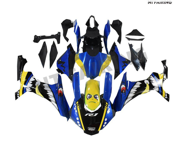 NT Aftermarket Injection ABS Plastic Fairing Fit for YZF R1 2015-2019 Blue Shark N040