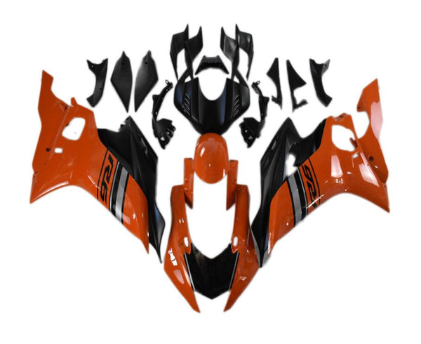 NT Aftermarket Injection ABS Plastic Fairing Fit for YZF R6 2017-2023 Black Orange N013