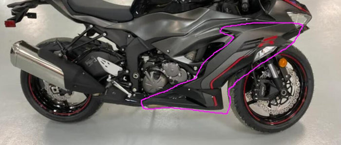 Aftermarket ABS Plastic Right Side Fairing Fit for ZX6R 2019-2023