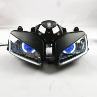 Front Motorcycle Headlight HALO Blue Angel Eye Fit Honda 2003-2006 CBR600RR F5