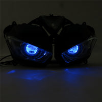 Front Motorcycle Headlight HALO Blue Angel Eye Fit Yamaha 2014-2018 YZF R25 R3