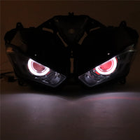Front Motorcycle Headlight HALO Red Angel Eye Fit Yamaha 2014-2018 YZF R25 R3
