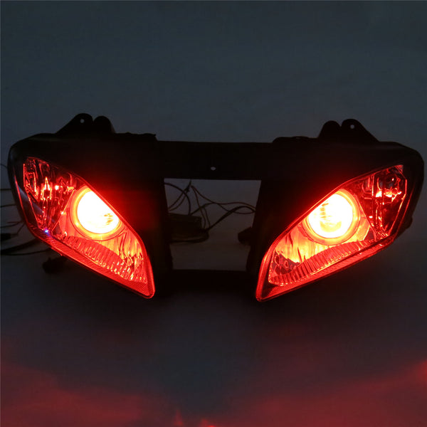 Front Motorcycle Headlight HALO Red Angel Eye Fit Yamaha 2008-2016 YZF R6