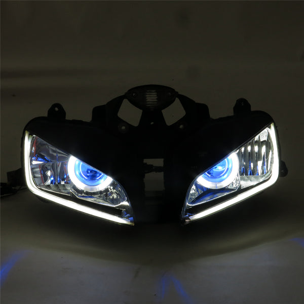 Front Motorcycle Headlight HALO Blue Angel Eye Fit Honda 2003-2006 CBR600RR F5