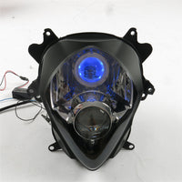 Front Motorcycle Headlight HALO Blue Angel Eye Fit  2007-2008 GSXR1000