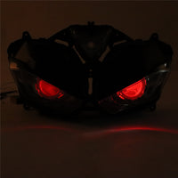 Front Motorcycle Headlight HALO Red Angel Eye Fit Yamaha 2014-2018 YZF R25 R3