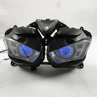 Front Motorcycle Headlight HALO Blue Angel Eye Fit Yamaha 2014-2018 YZF R25 R3