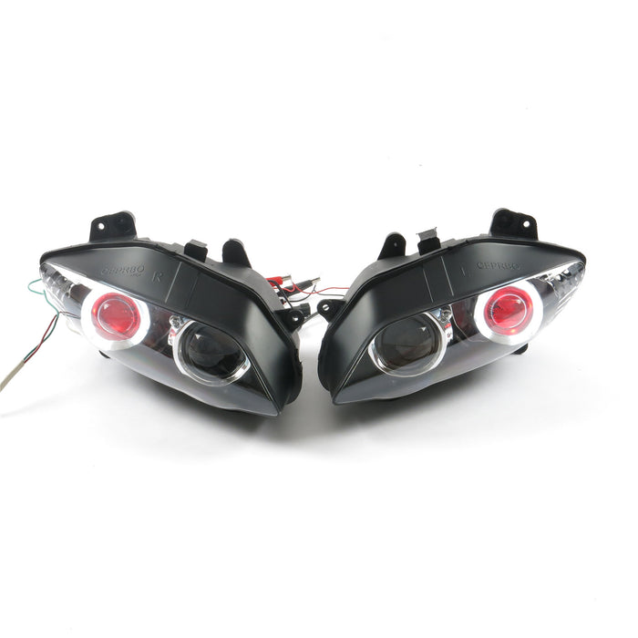 Front Motorcycle Headlight HALO Red Angel Eye Fit Yamaha 2004-2006 YZF R1