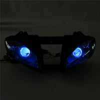 Front Motorcycle Headlight HALO Blue Angel Eye Fit Yamaha 2008-2016 YZF R6