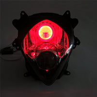 Front Motorcycle Headlight HALO Red Angel Eye Fit  2007-2008 GSXR1000