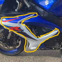 Aftermarket ABS Plastic Left Side Upper and Mid Fairing for 2006-2007 GSXR 600 750 White and Blue one
