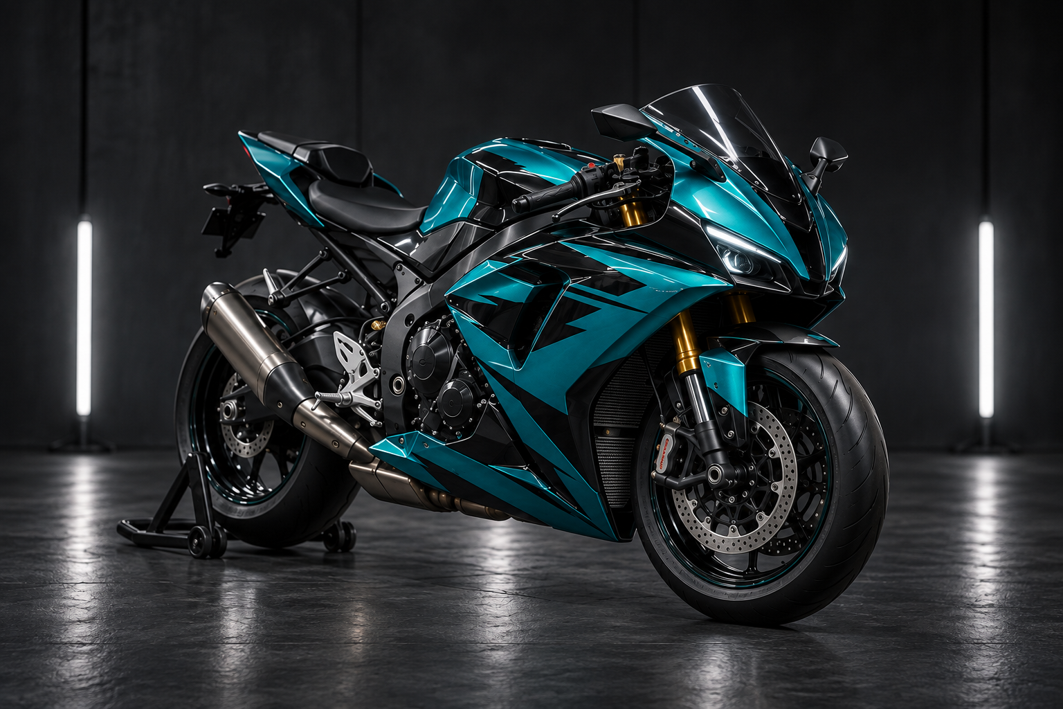 Teal metallic custom fairing design concept