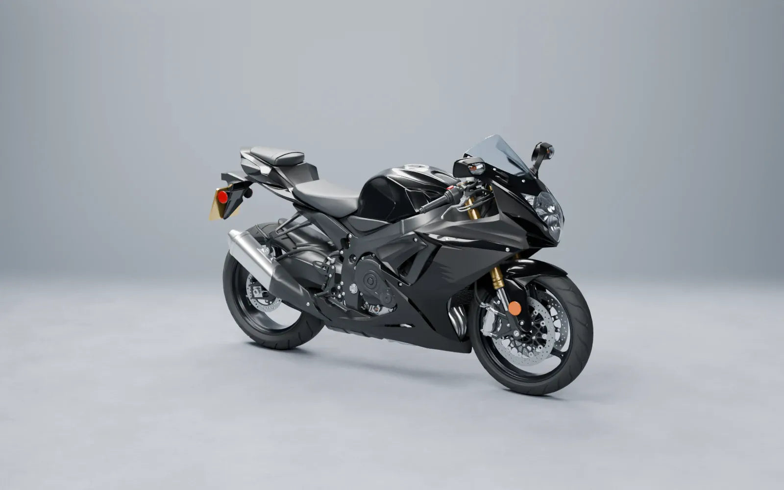 Illustrative 360-degree motorcycle fairing render