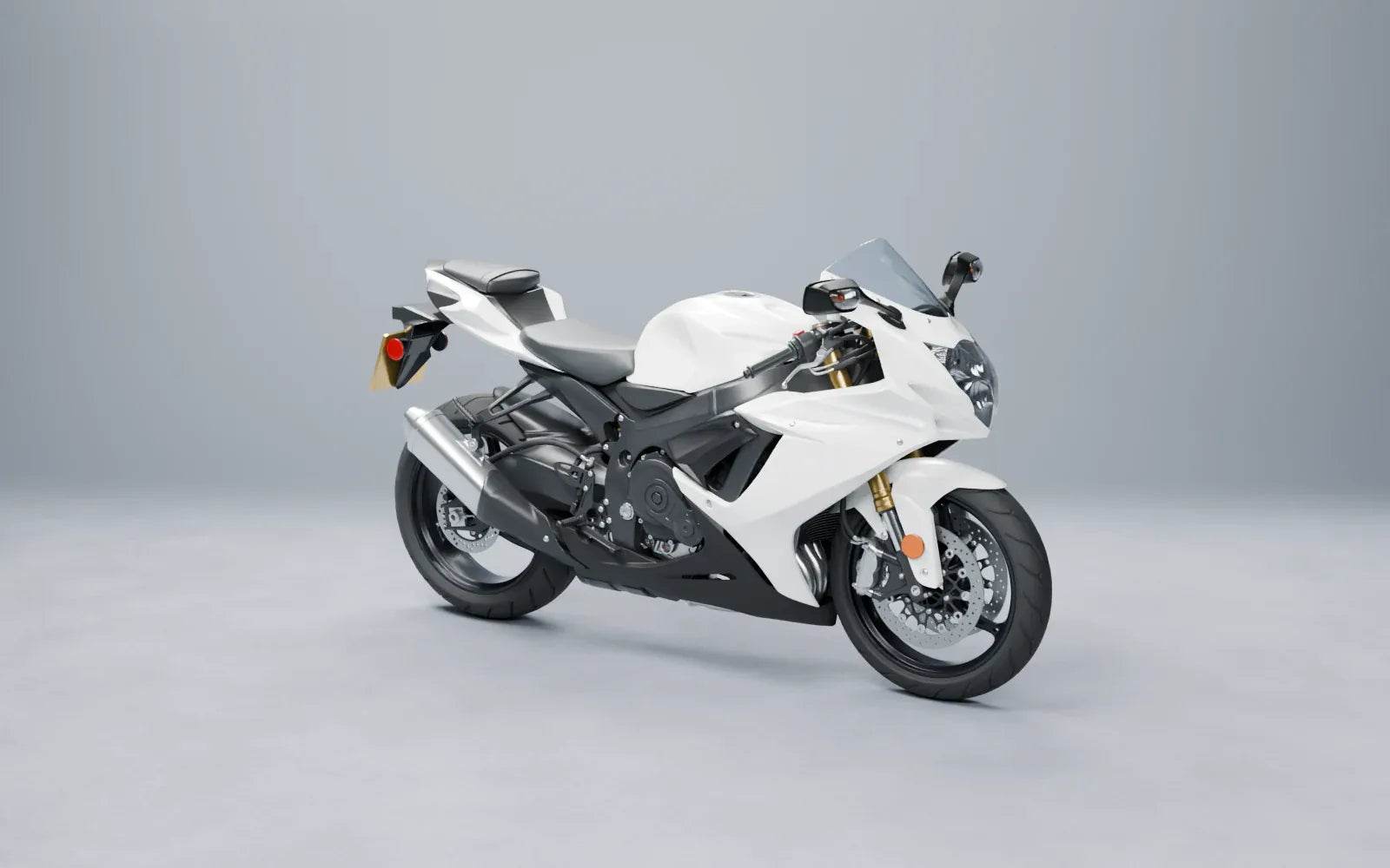 Illustrative 360-degree motorcycle fairing render