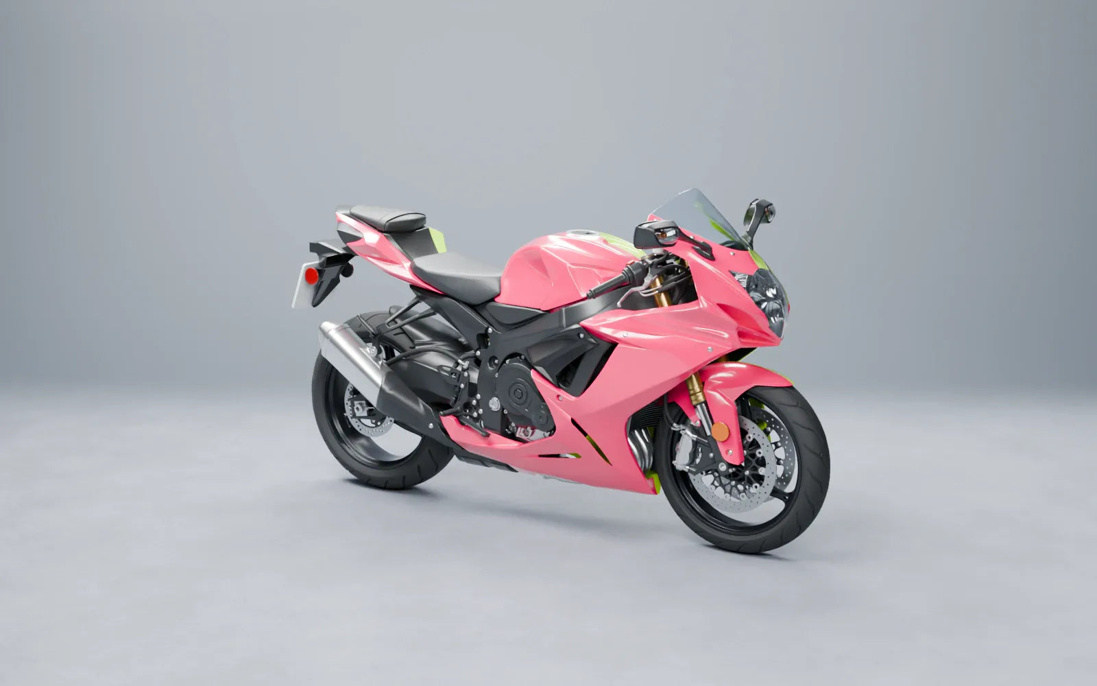 Illustrative 360-degree motorcycle fairing render