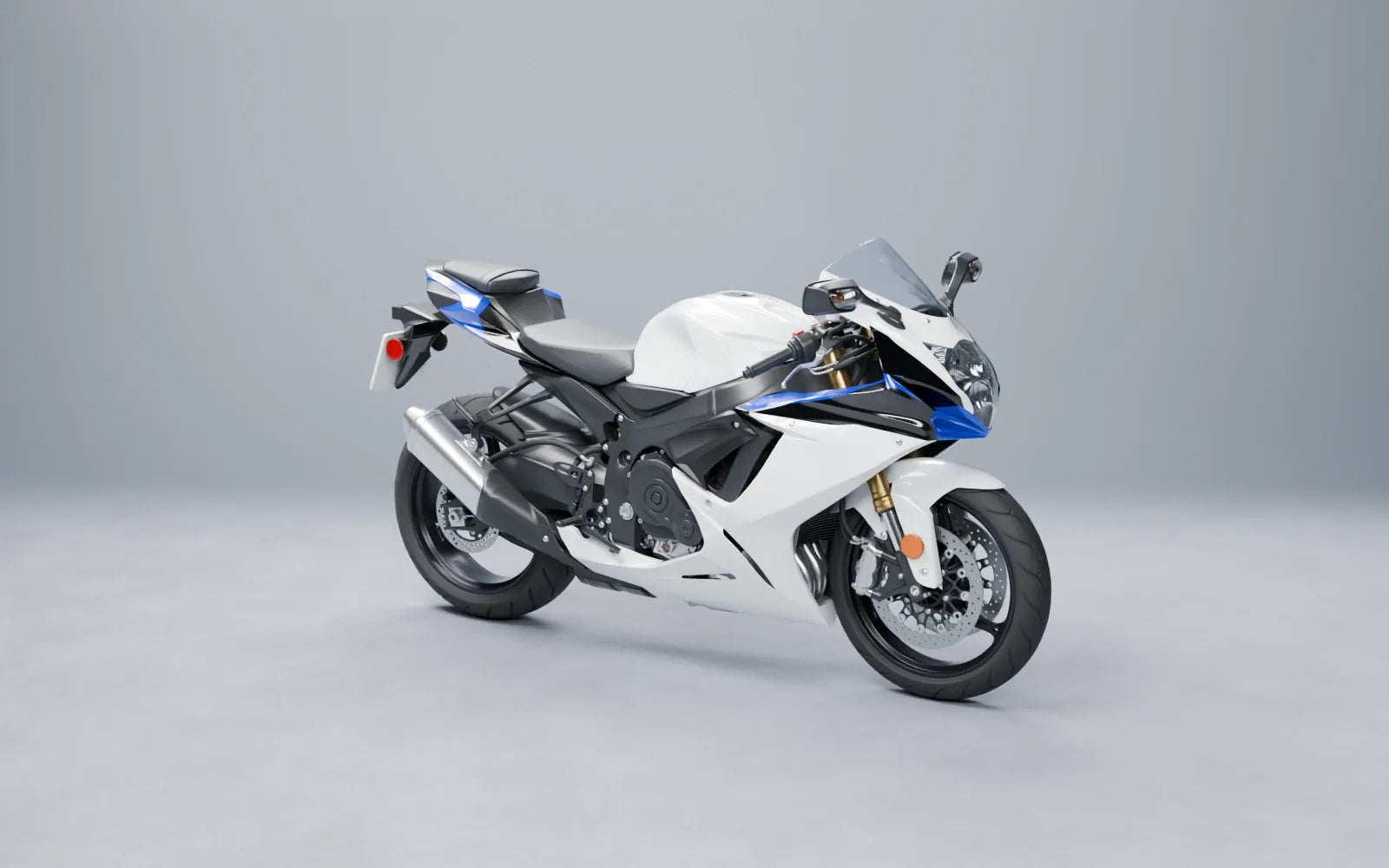 Illustrative 360-degree motorcycle fairing render